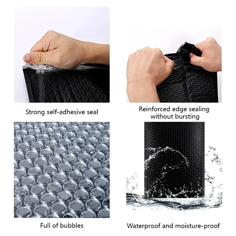 20 Pcs Black Bubble Packaging Envelope Mailing Envelopes Mailer Poly Green Envelope for Shipping Self Seal Bubble Bag Padding image 4