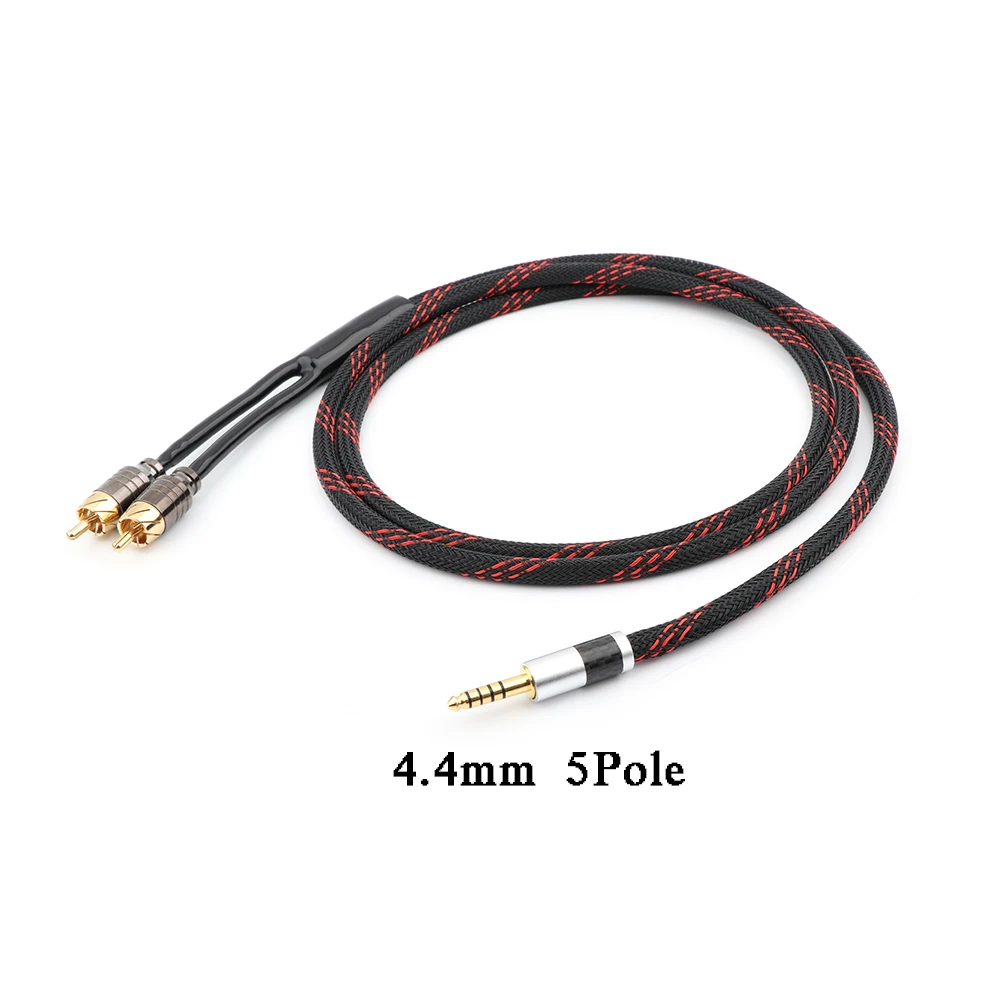 Hifi audio 4.4mm to 2 RCA Upgraded Cable hi-end 4.4 balance audio extension interconnect cable