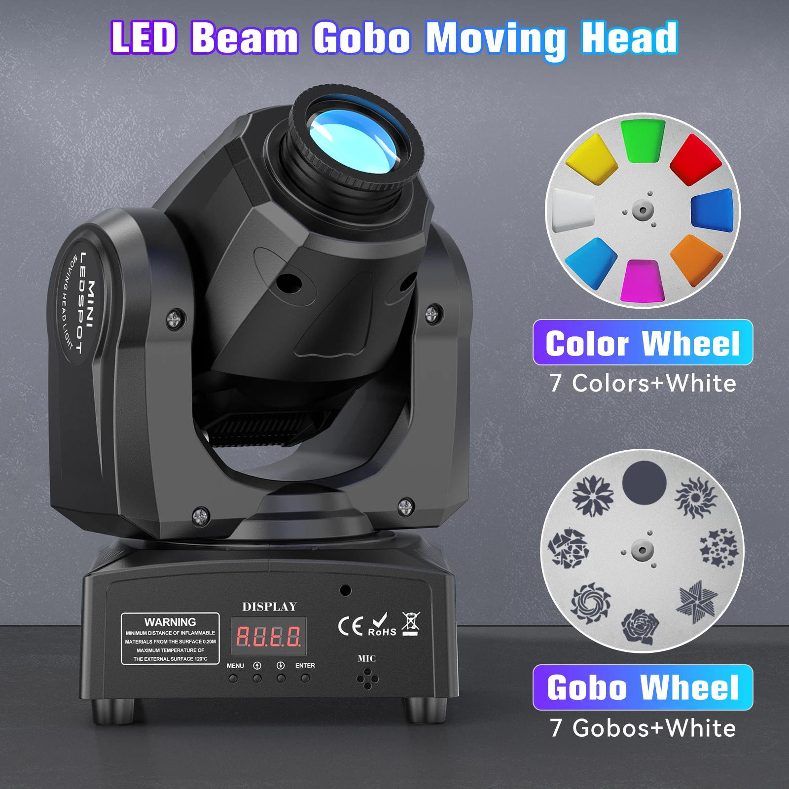U'King 120 واط LED تتحرك رئيس ضوء بقعة صغيرة Gobos ضوء المرحلة التحكم عن بعد DMX512 أنماط شعاع تأثير الضوء ل DJ الزفاف