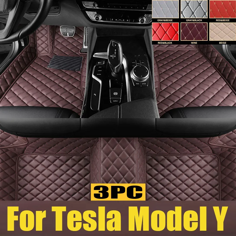 

Floor Mats For 2020-2024 Tesla Model Y LHD RHD Trunk Mat Cargo Mat TPE All Weather Cargo Liner Back Seat Cover Protector