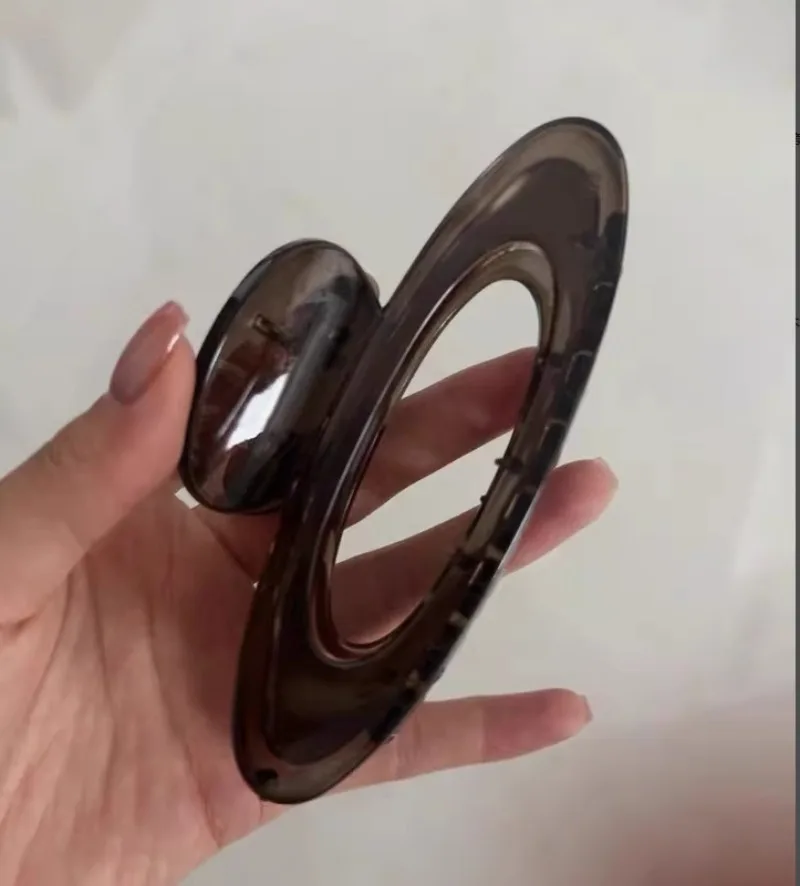 

Заколка для волос с розовым принтом в горошек, большая овальная полая заколка-краб для женщин, элегантная минималистичная заколка для волос