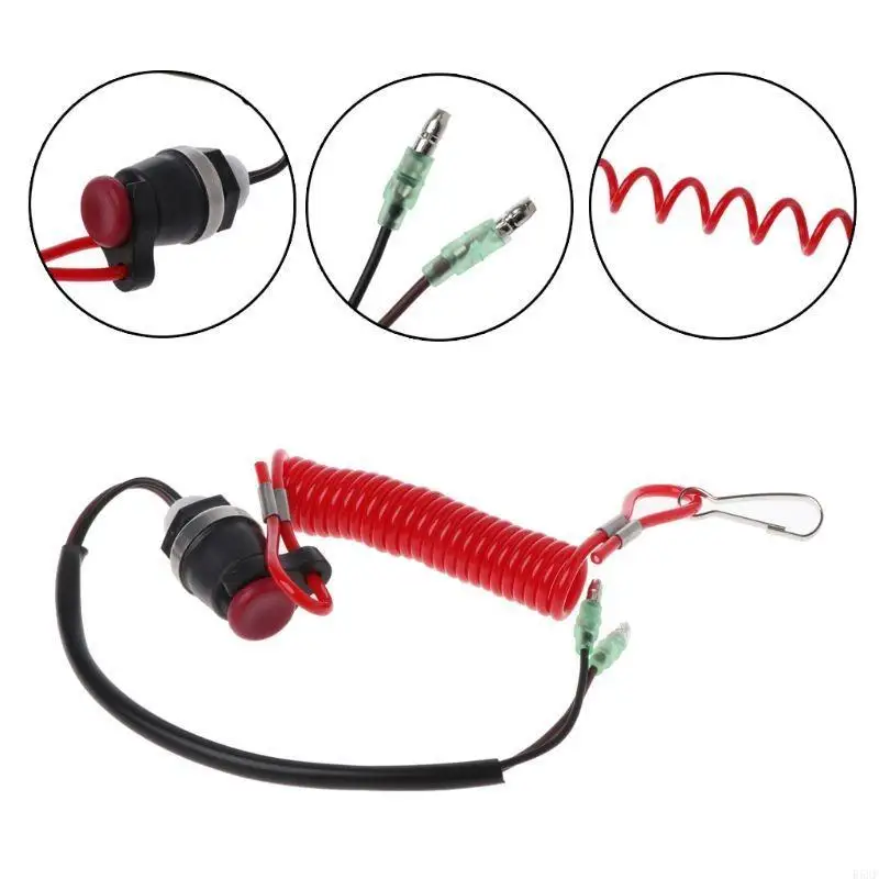 

2025 New Boat Engine Motor Lanyard Stop Switch Safety Tether Cord
