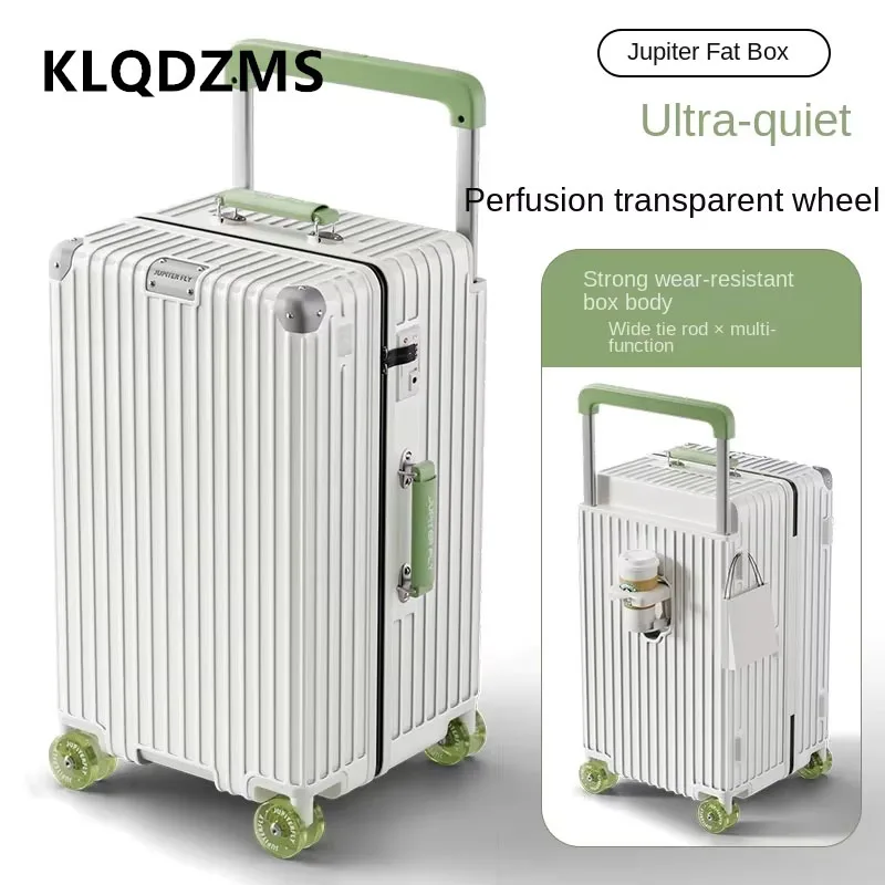 KLQDZMS Multifunctional Luggage Lightweight Boarding Case USB Charging Trolley Case 20"22"24"26"28"30Inch Rolling Suitcase