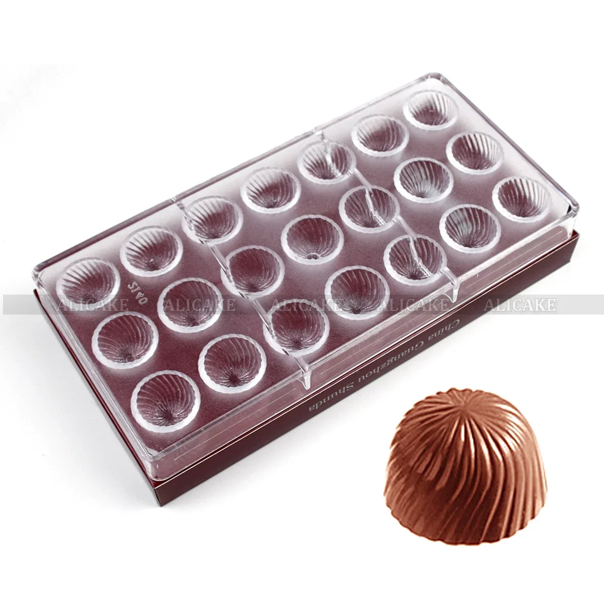 Chocolate Mold Polycarbonate Sphere Spiral Chocolate Bombs Bonbons Candy Bar Professional Confectionery Baking Pastry Tools