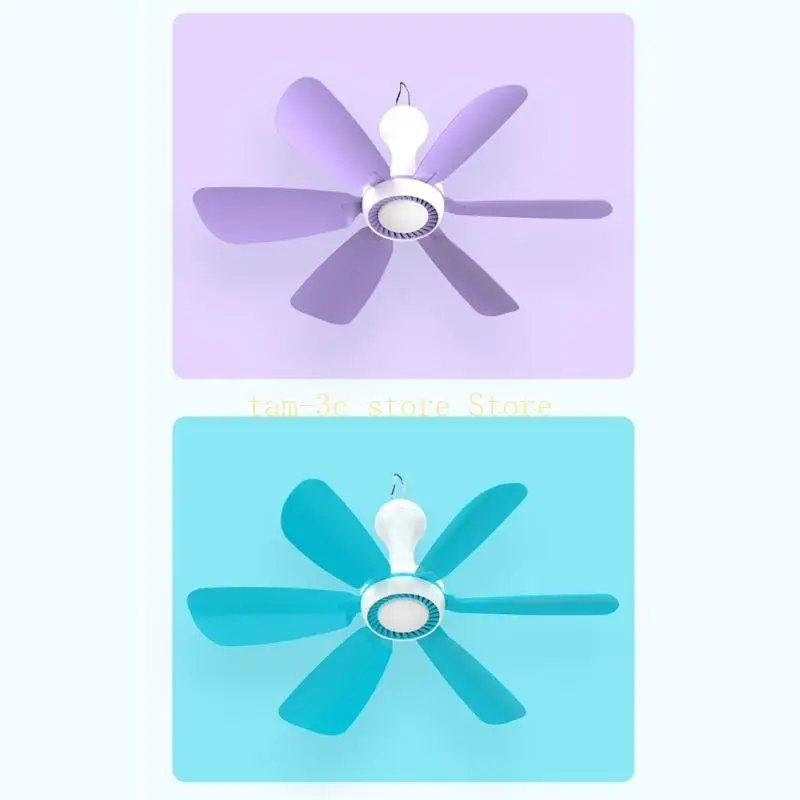 Portable Ceiling Fan USB 5V Mini Hanging Fan 18inch Quiet Camping Tent Hanging D0UA