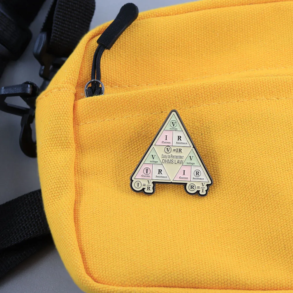 B18-02-C07 Electrical Ohm's Law Brooch Physical Formula Badge Academic Accessories Enamel Needle Commemorative Gift