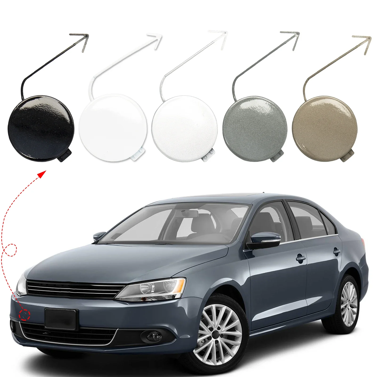 

Front Bumper Tow Hook Cover Cap Towing Eye For VW Jetta Accessories 2011 2012 2013 2014 5C6807241 5C6807241B