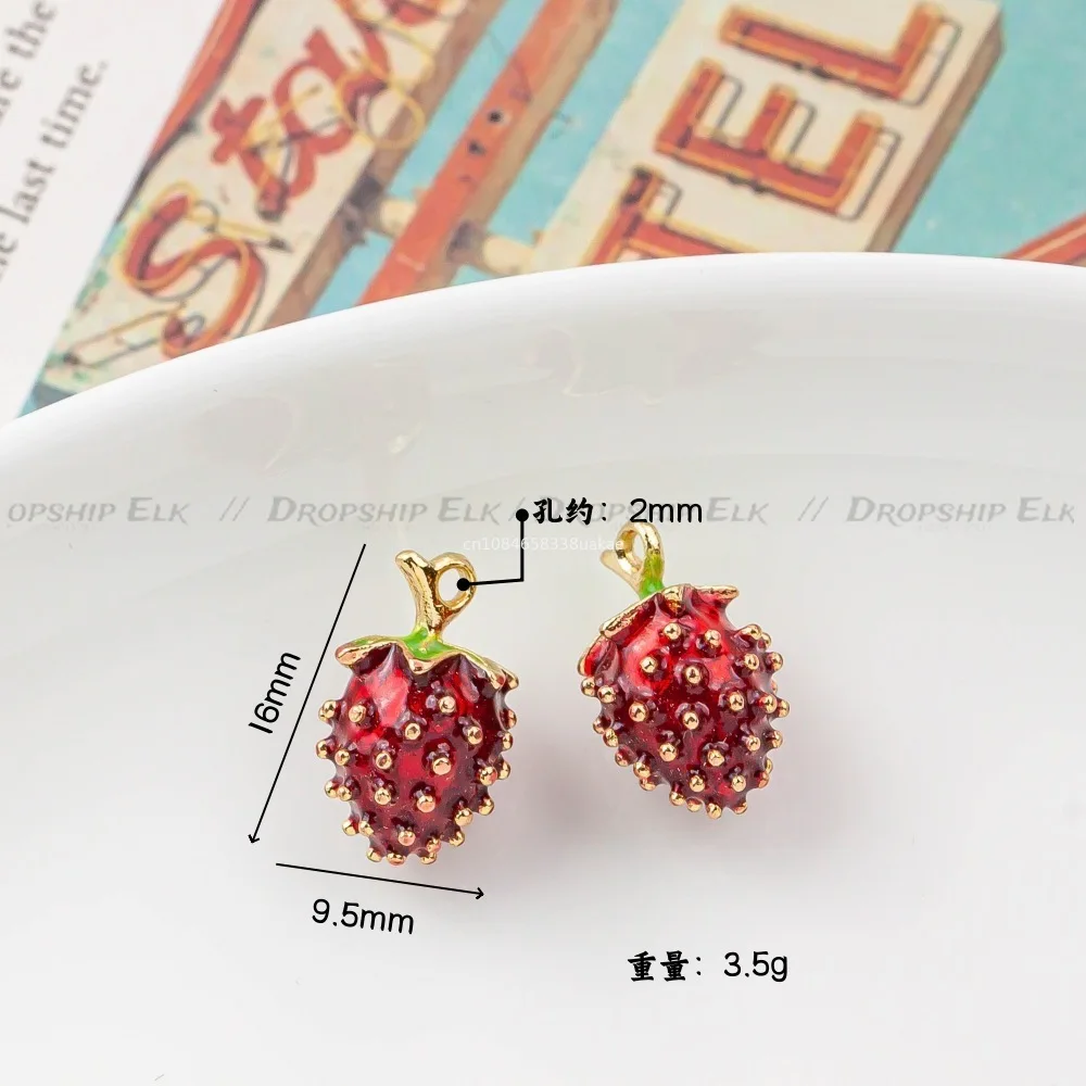 Three-Dimensional Fruit Charm Grape Peach Watermelon Alloy Oil Drop Charms for Jewelry Making Supplies DIY Earrings кулон