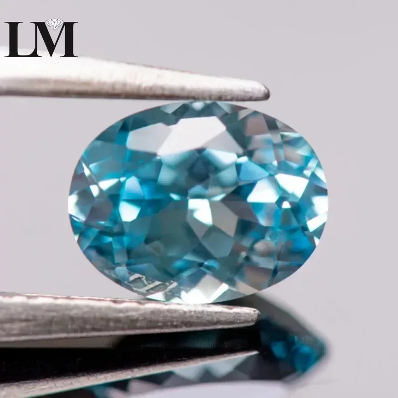 Lab Grown Sapphire Aquamarine Color Oval Cut Top Quality Charm Gemstones For DIY Jewelry Making Rings Selectable AGL Certificate