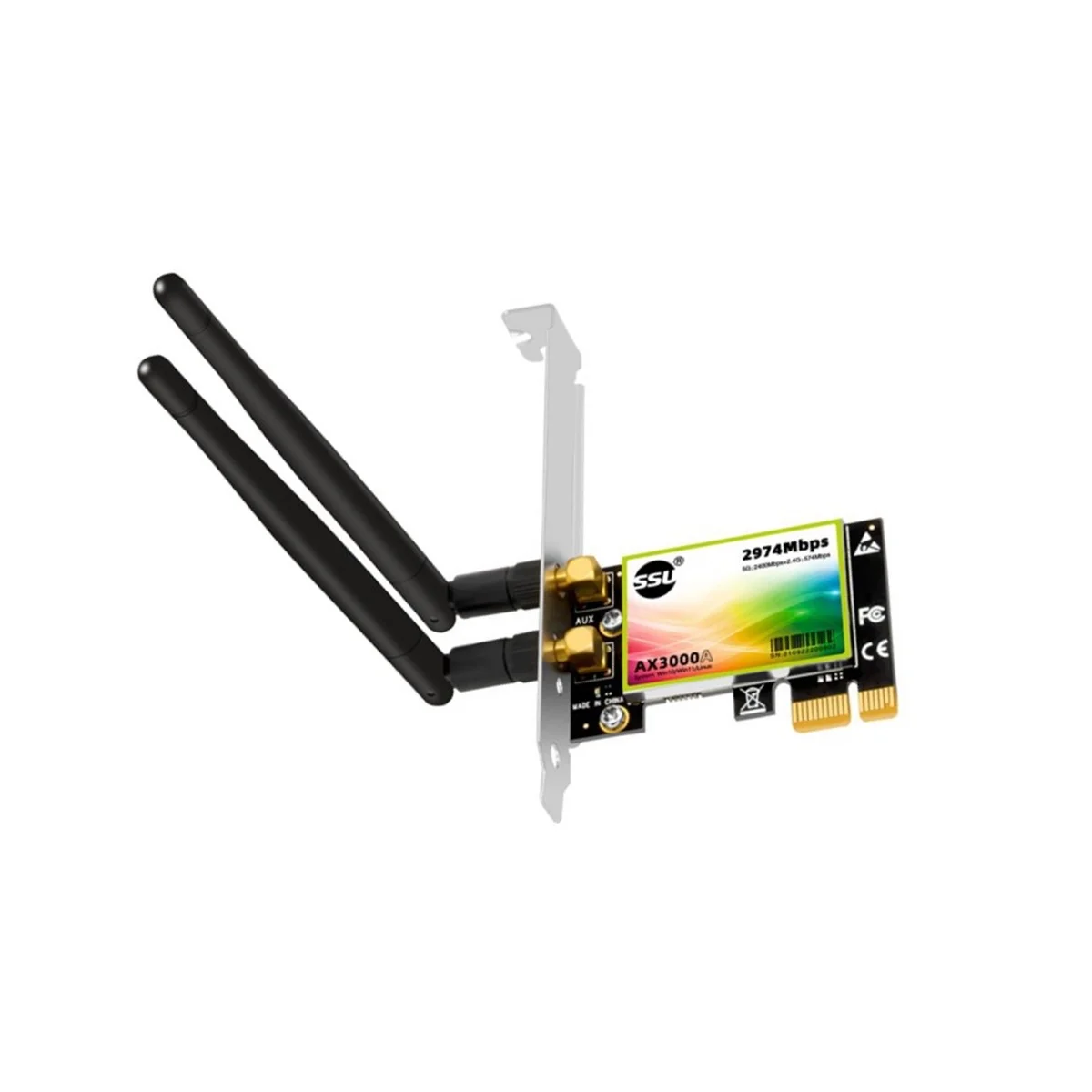 

Превосходный двухдиапазонный адаптер SSU AX3000 3000 Мбит/с WiFi6 PCIe Wi-Fi Беспроводная карта 2,4G/5G 802.11Ac/AX Wi-Fi 6 для ПК Компьютер