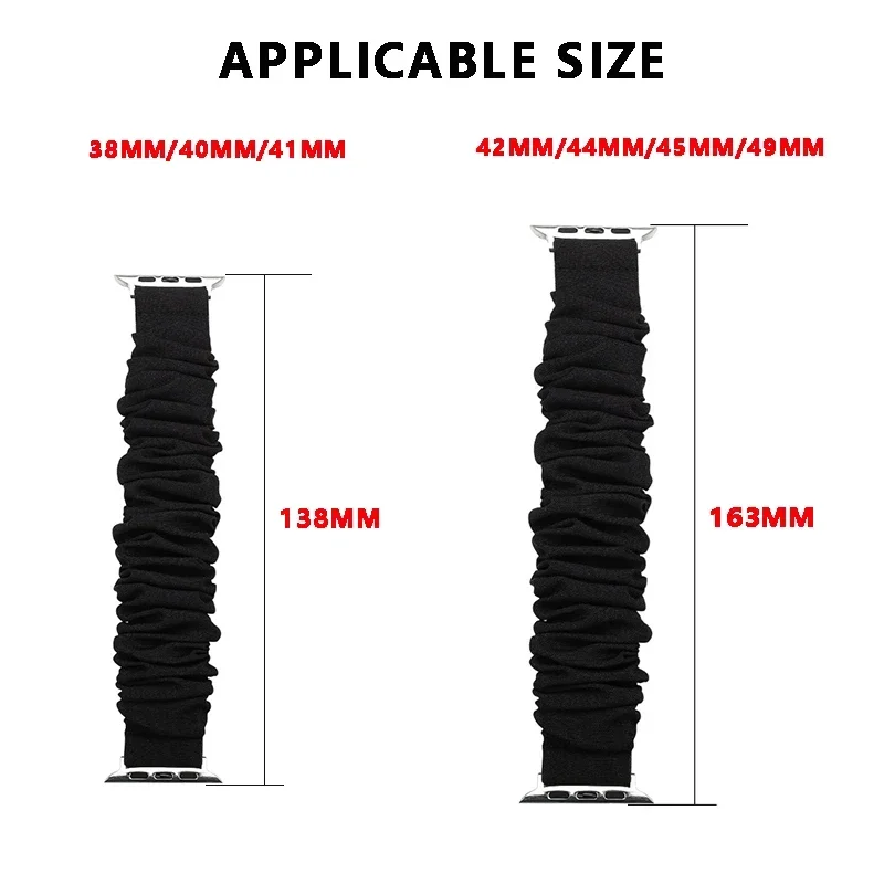 Scrunchie Strap for Apple watch band 49mm 44mm 40mm 46mm 42mm 45mm 41mm Loop Women bracelet for iWatch series 10 9 8 7 6 SE  3