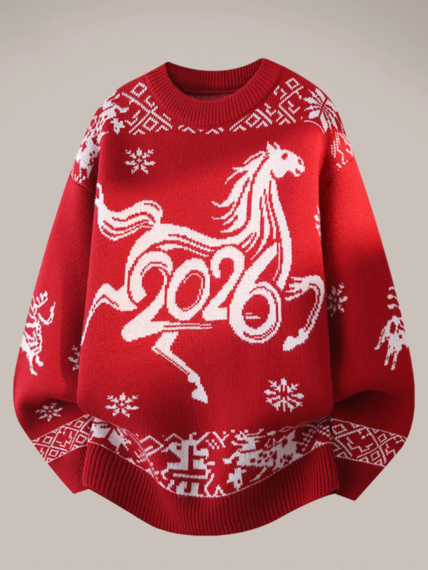 

Red Year round Ne Knitted Sweater Men'S Year Thermal Base irt Casual Sle Long Sve Winter Warm Knitwear