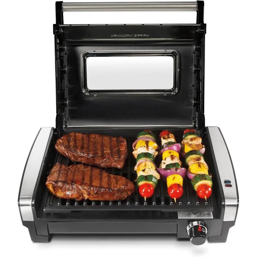 

Electric Indoor Searing Grill with Viewing Window & Adjustable Temperature Control to 450, 118 sq. in. Surace Serves 6, PAS-ree