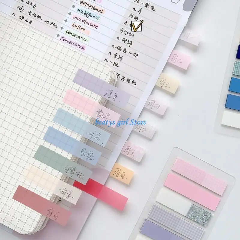 

C7AB 200Pcs 10 Color Index Tabs Sticky Label Waterproof Index Labels Sticker Bookmarks Reading Label Writable Index Stickers