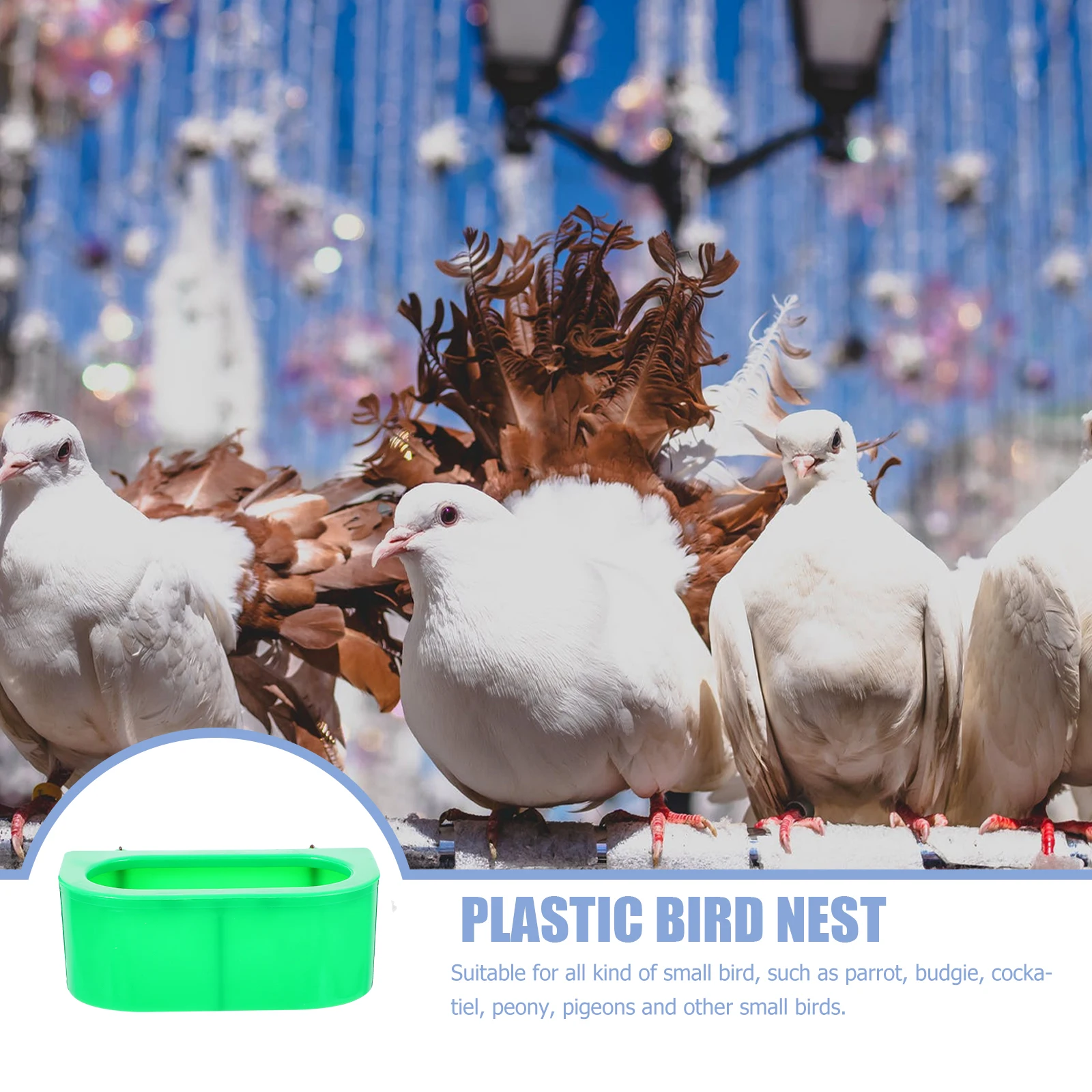 

10pcs Anti-Splash Bird Feeder Pigeon Feeding Trough Odorless Durable Dispenser For Parrot Budgie Cockatiel Small