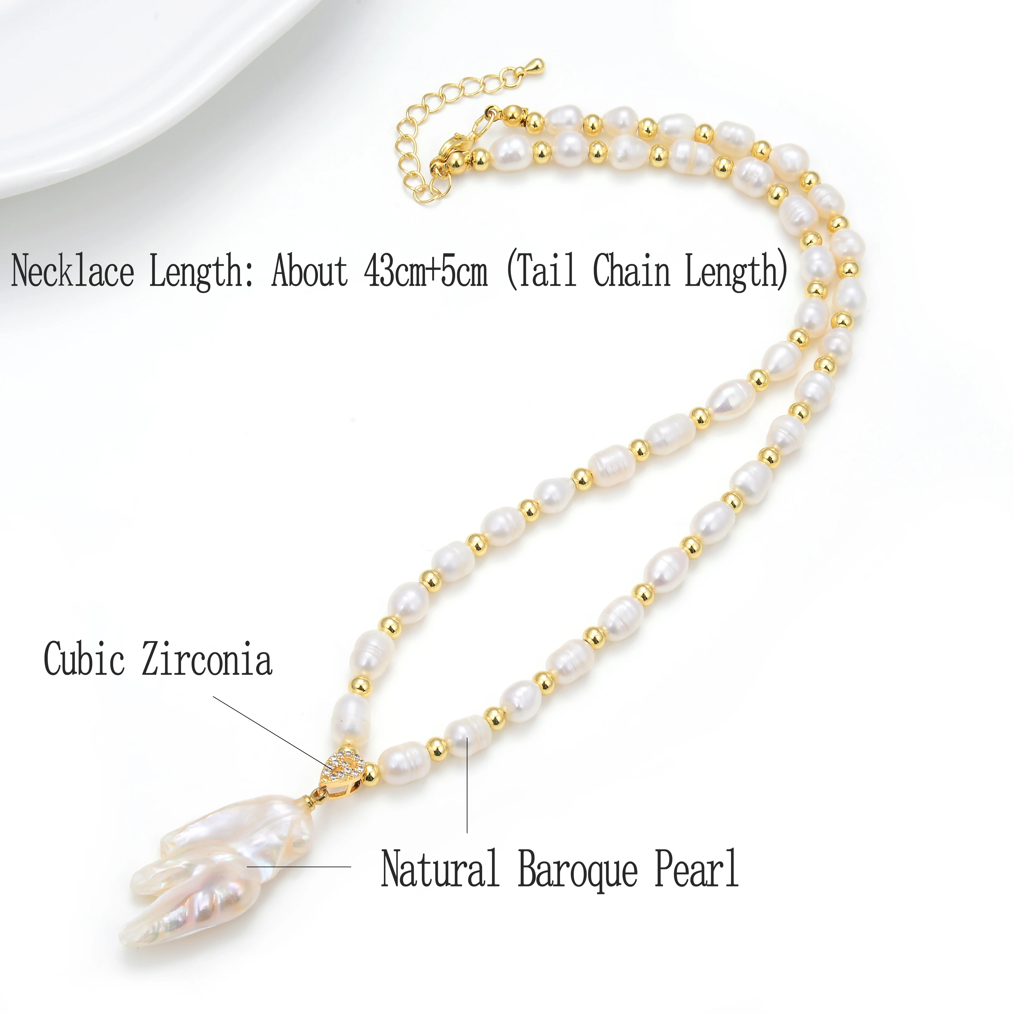 Europe And The United States Popular Light Luxury Natural Baroque Pearl Necklace For Women Trendy Irregular Temperament Necklace