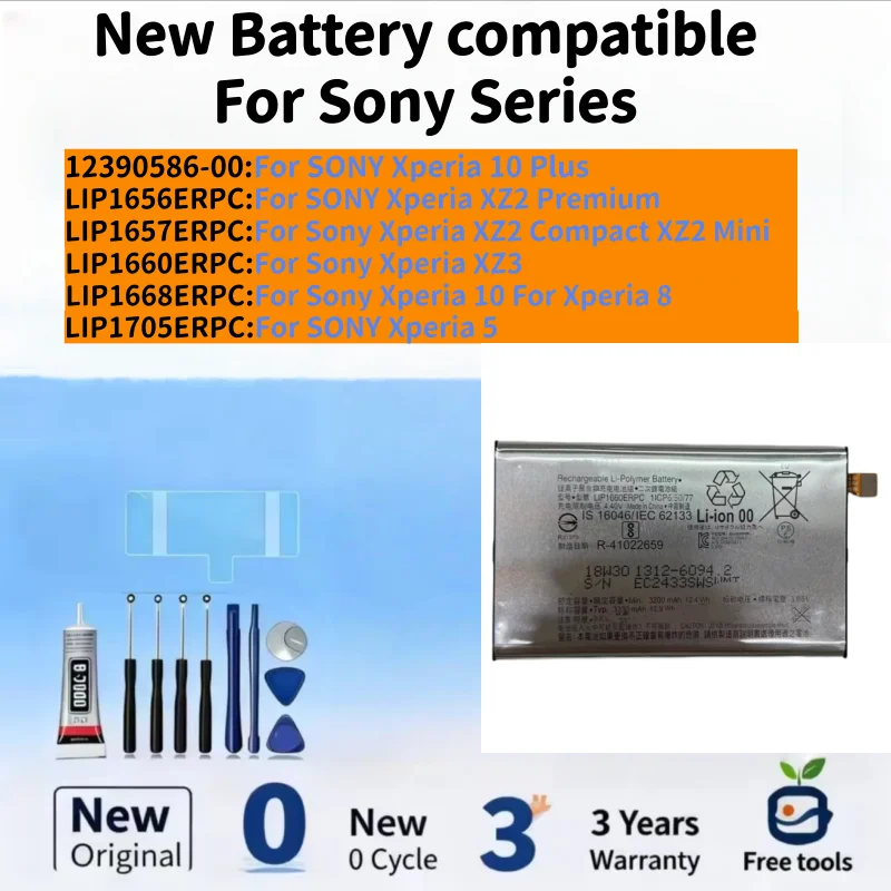 New Battery compatible For SONY Xperia 10 Plus / Xperia XZ2 Premium / Xperia XZ2 Compact XZ2 Mini/Xperia 10 Batteries+Free Tools