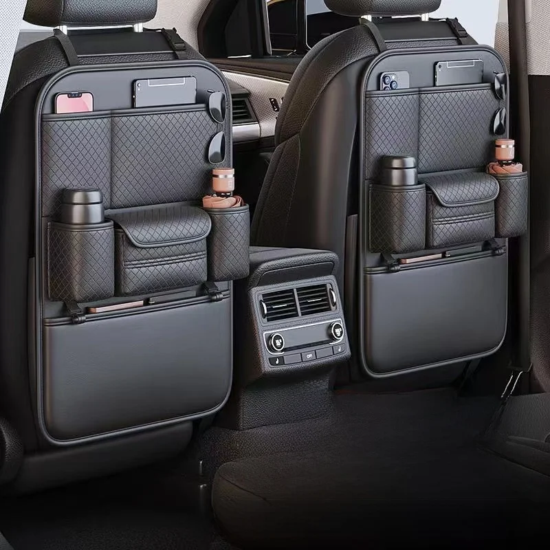 

Waterproof Leather Car Ba Storage Bag Hanging Bag Tissue Box Tra Can Holder Vehicle Interior Organizer Accories