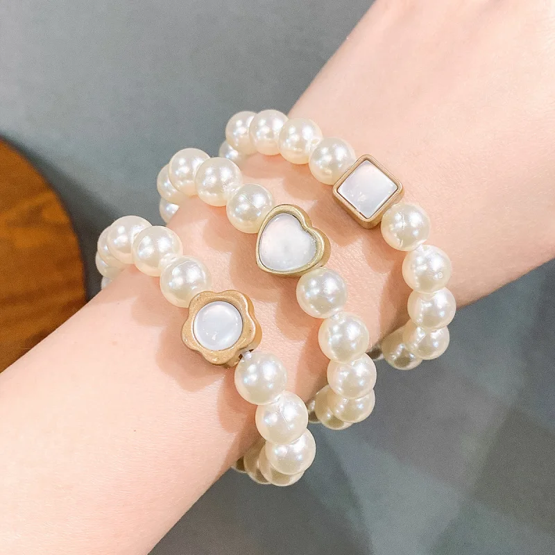 

High-end Pearl Hair Tie Korean Style Simple Small Hair Tie Bracelet Dual-use Hair Rope Hair Accessory