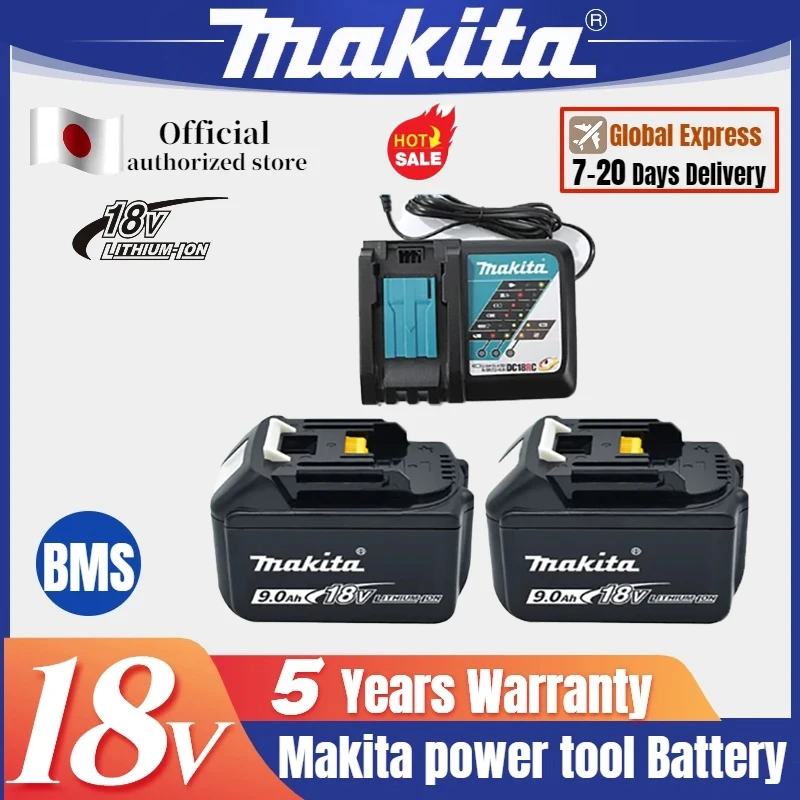 

Makita-Batería de 18v para taladro makita, Original, 9,0 Ah, bl1860, bl1850b, BL1850, bl 1860, bl1830, bl1815, bl1840, LXT400