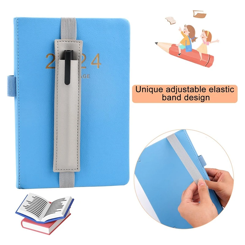 12 Piece Detachable Journal Pen Holder Leather Pen Case PU Elastic Band Pen Holders For Journals, Notepads, Binders, Books