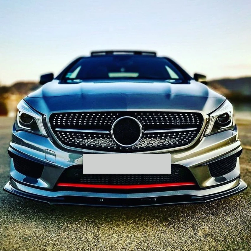 메르세데스 벤츠 CLA 클래스 C117 W117 CLA200 260 CLA45 AMG 2013-2015 범퍼 카나드 립 프로텍터 용 자동차 앞 범퍼 스플리터 립 썸네일 3