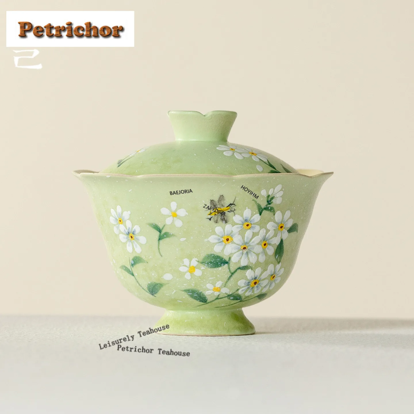 

100ml Hand-painted Daisy Gaiwan Ancient Tea Tureen Tea Bowl With Lid Kit Tea Maker Cover Bowl Drinkware Accessories Collection