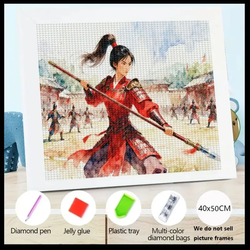 

1 шт., 5D полный дрель, набор для алмазной живописи, сделай сам, древнее китайское женское искусство воина, Majestic Heroine с набором для рисования драгоценных камней, или