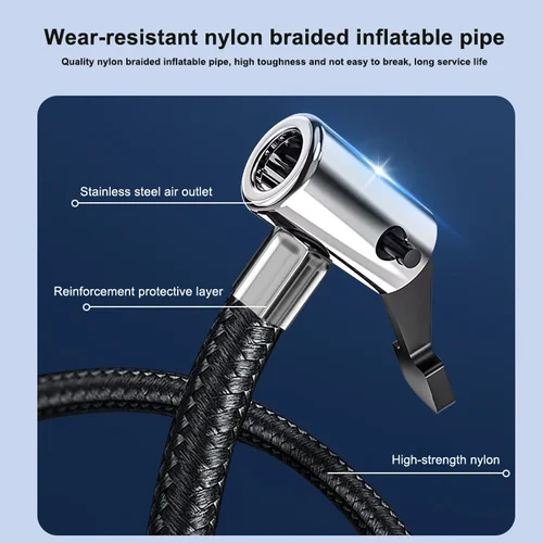 Imagen 2 del producto Bomba de aire portátil para inflador de neumáticos, compresores de aire recargables compactos para motocicleta, bomba de aire eléctrica de inflado rápido