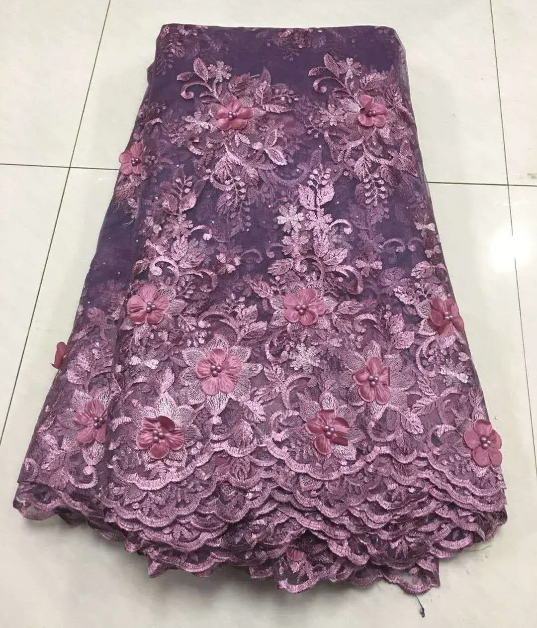 

2021 Latest French Nigerian Laces Fabric High Quality Tulle African Laces Fabric Wedding African French Tulle Lace ZA35-12