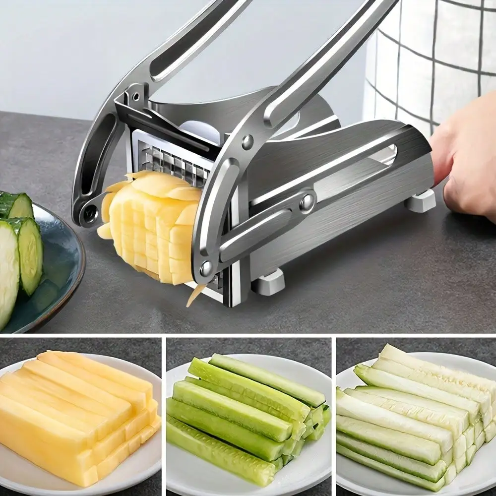 Vegetable Cutter, French Fry Cutter, Stainless Steel Fruit Cutter, French Fry Chopper, Potato Slicer, Vegetable Chopper, Onion Chopper, Food Chopper, Chop Potatoes Carrots Cucumbers, Kitchen Supplies, Kitchen Gadgets, Kitchen Additions