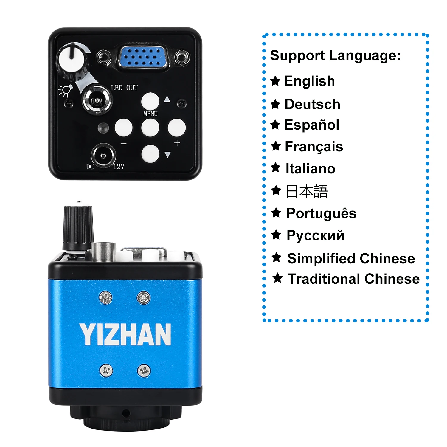 Imagem -02 - Yizhan-conjunto de Microscópio Digital Eletrônico para Solda hd 1080p Vga e Hdmi Câmera Industrial 150x Zooms Fold Bracket