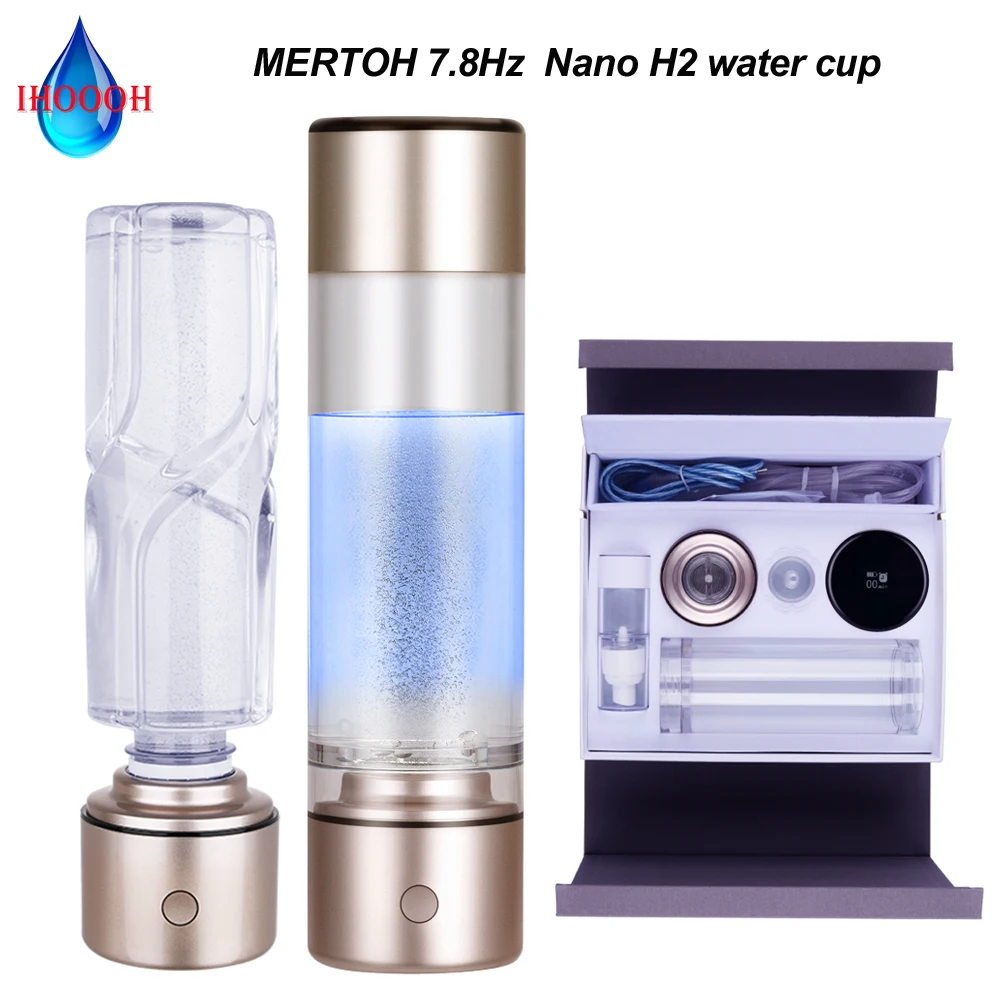 

IHOOOH Smart Nano Rich Hydrogen Water Cup ORP SPE/PEM Pure H2 Generator MRETOH 7.8Hz Molecular Resonance Japan Mini Ventilator