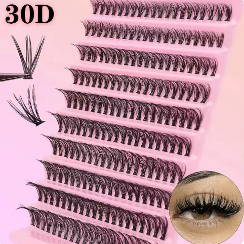 40/30/20/10D Clusters False Eyeashes 100/200Pcs Volume Individual Eyelashes Wispy Fluffy Lash Clusters Eyelash Extension Makeups