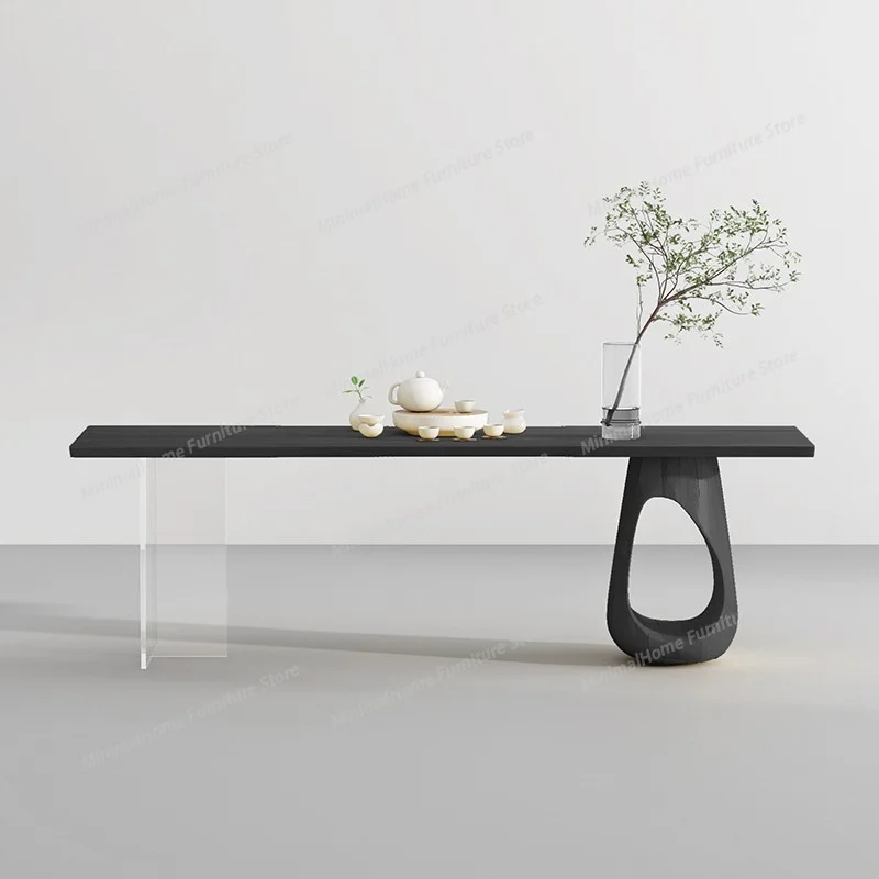 

Solid Wood Dining Table Wabi-sabi Style Japanese-style Dining Table Crylic Suspended Dining Room Furniture Esstisch
