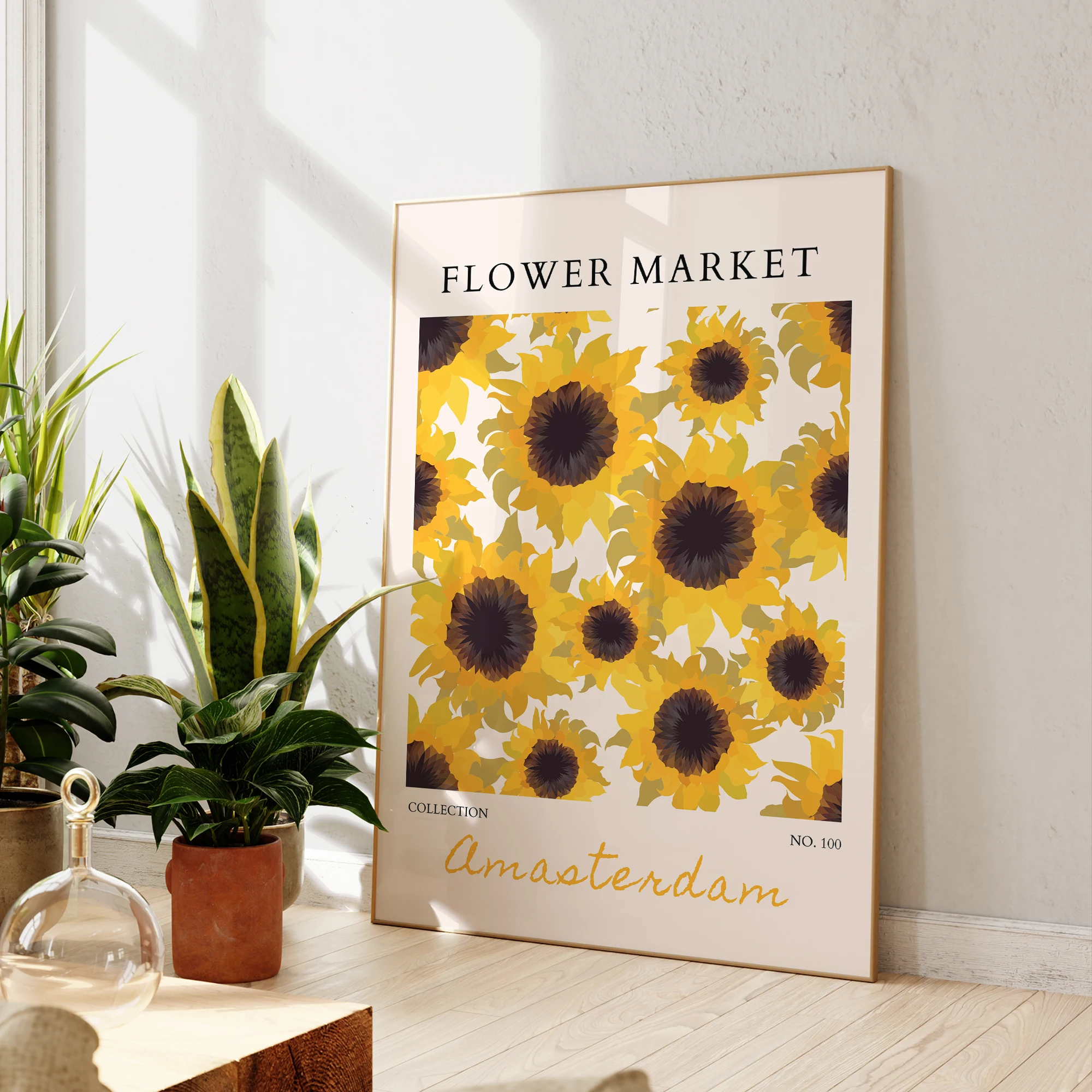 الحديثة الزهور الصفراء زهرة السوق جدار الفن يطبع قماش اللوحة المشارك صورة لغرفة المعيشة غرفة نوم ديكور المنزل