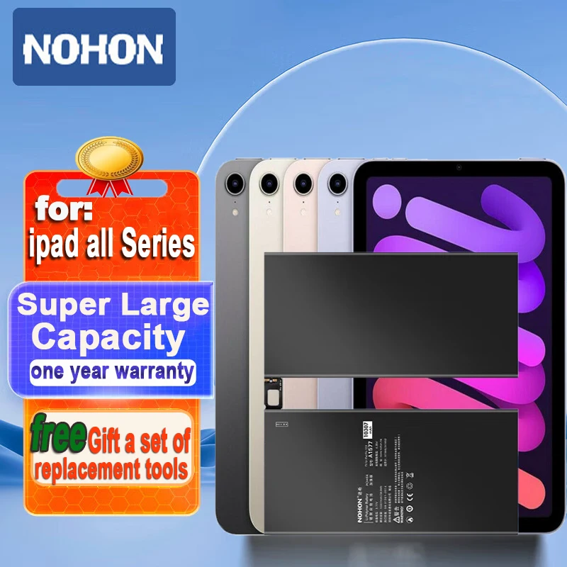 

NOHON iPad Battery For Tablet ipad 6 5 2 3 Mini 5 4 2 1 Air 2 1 Pro 9.7 10.5 12.9 inch Mini5 Air4 Air3 Lithium Polymer Bateria