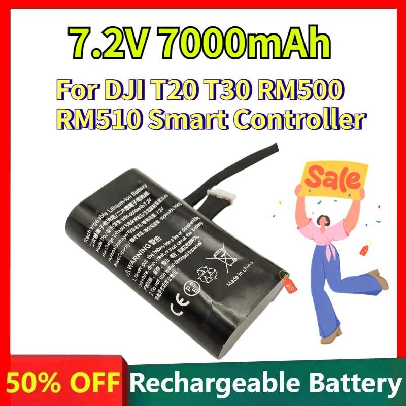 7.2V 7000mAh for DJI T20 T30 RM500 RM510 Smart Controller Replacement Battery Remote Rechargeable Li-ion