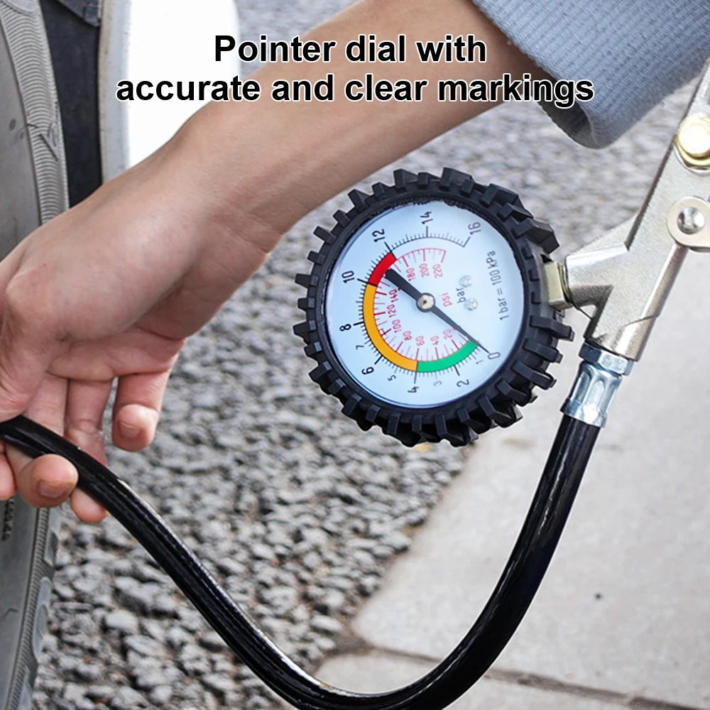 Air Compressor Dial Meter Tire Air Pressure Monitoring Gauge Tester Multifunctional Car Motorcycle 0-220PSI Inflator Pump Tools