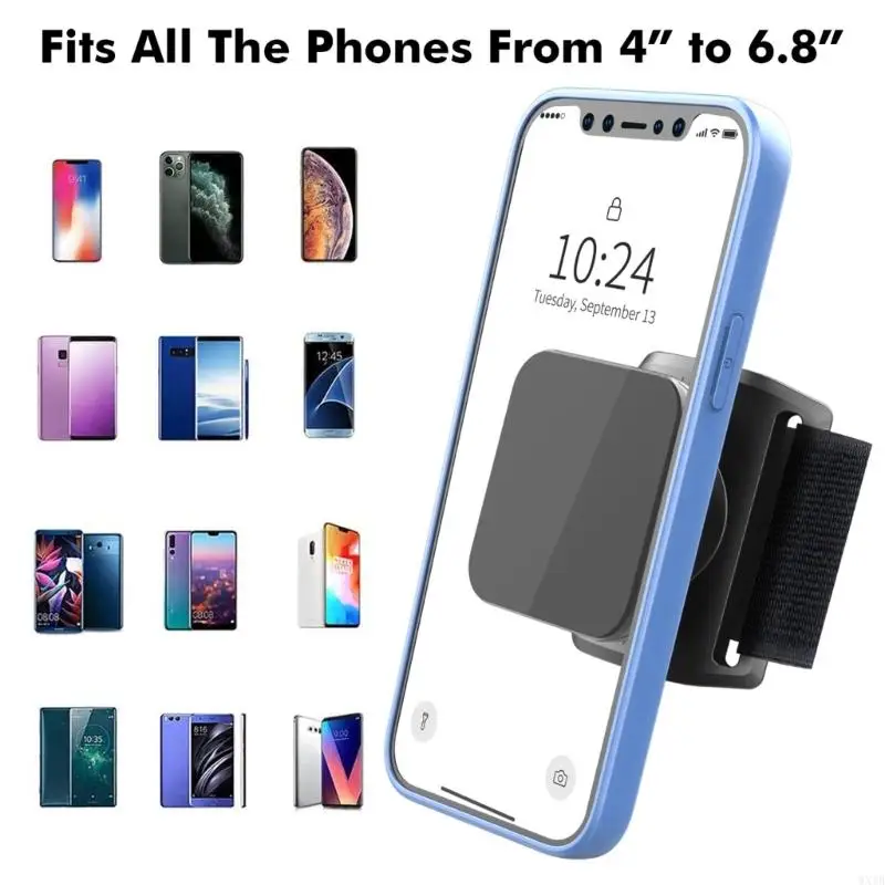 Uniwersalny pasek na nadgarstek magnetyczny opaska na działanie obudowy uchwyt telefonu