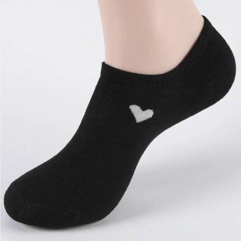 6/12 Paar einfarbige herzförmige bedruckte Damen-Kurzsocken, Sommer, atmungsaktiv, weich, bequem, einfacher Stil, lässige Socken – Detail 10