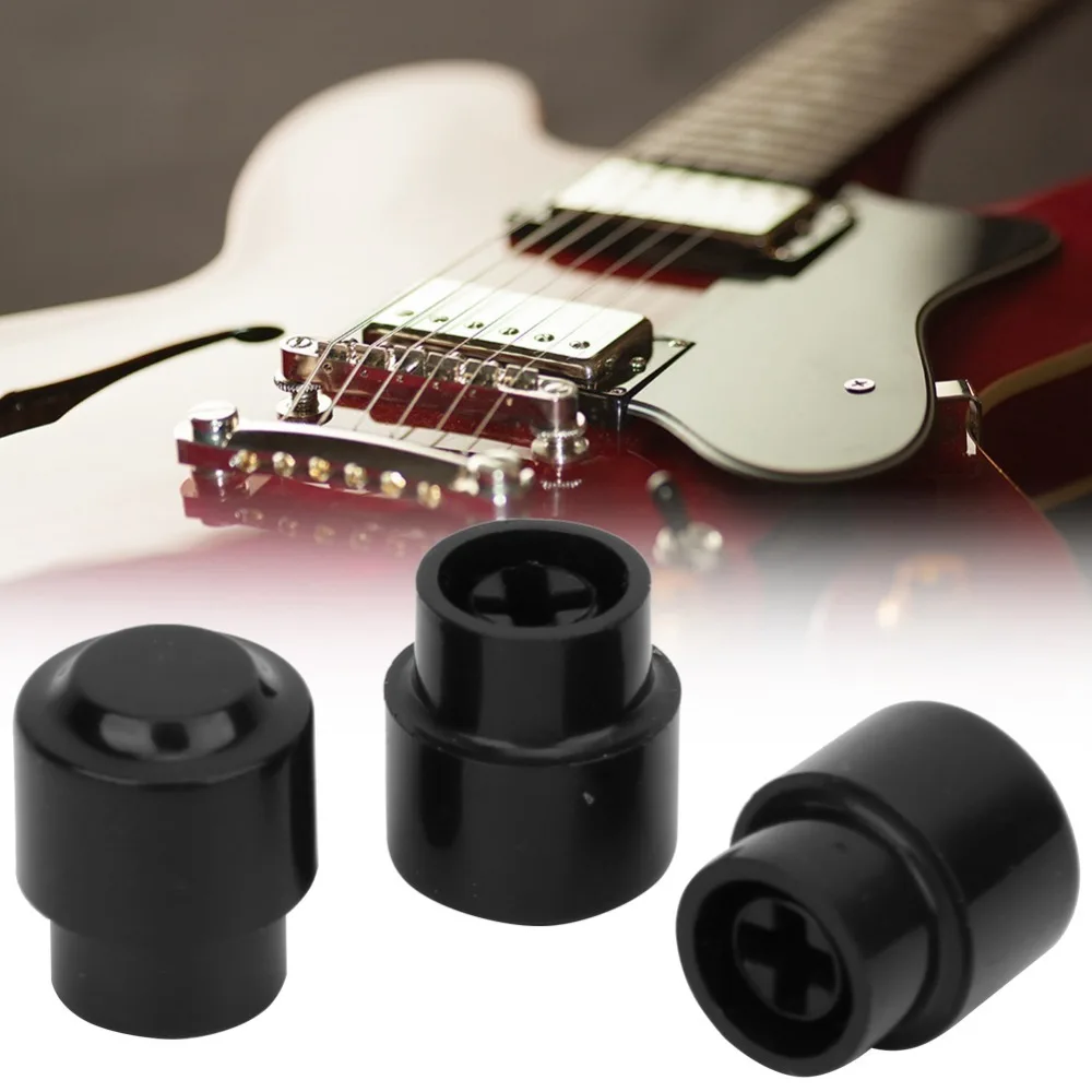 10pcs Durable Black/White Electric Guitar Knob Unthreaded Design Easy Install Guitar Part Accessory Knob Cap Electric Guitar