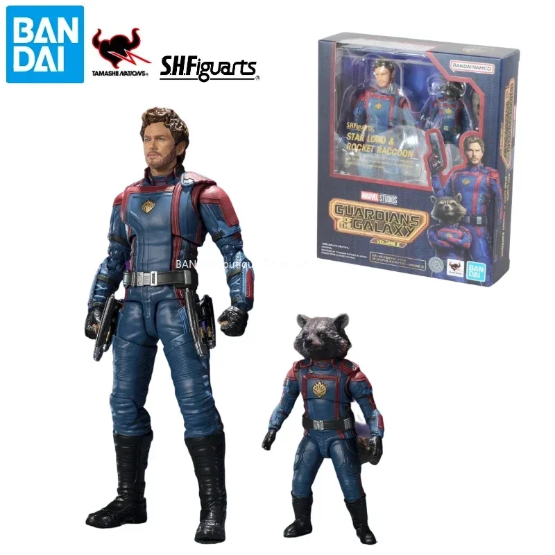 Brand New Spot Genuine Bandai SHF Star-Lord & Rocket Raccoon (Guardians of The Galaxy 3) Action Figure Model Gift Collection