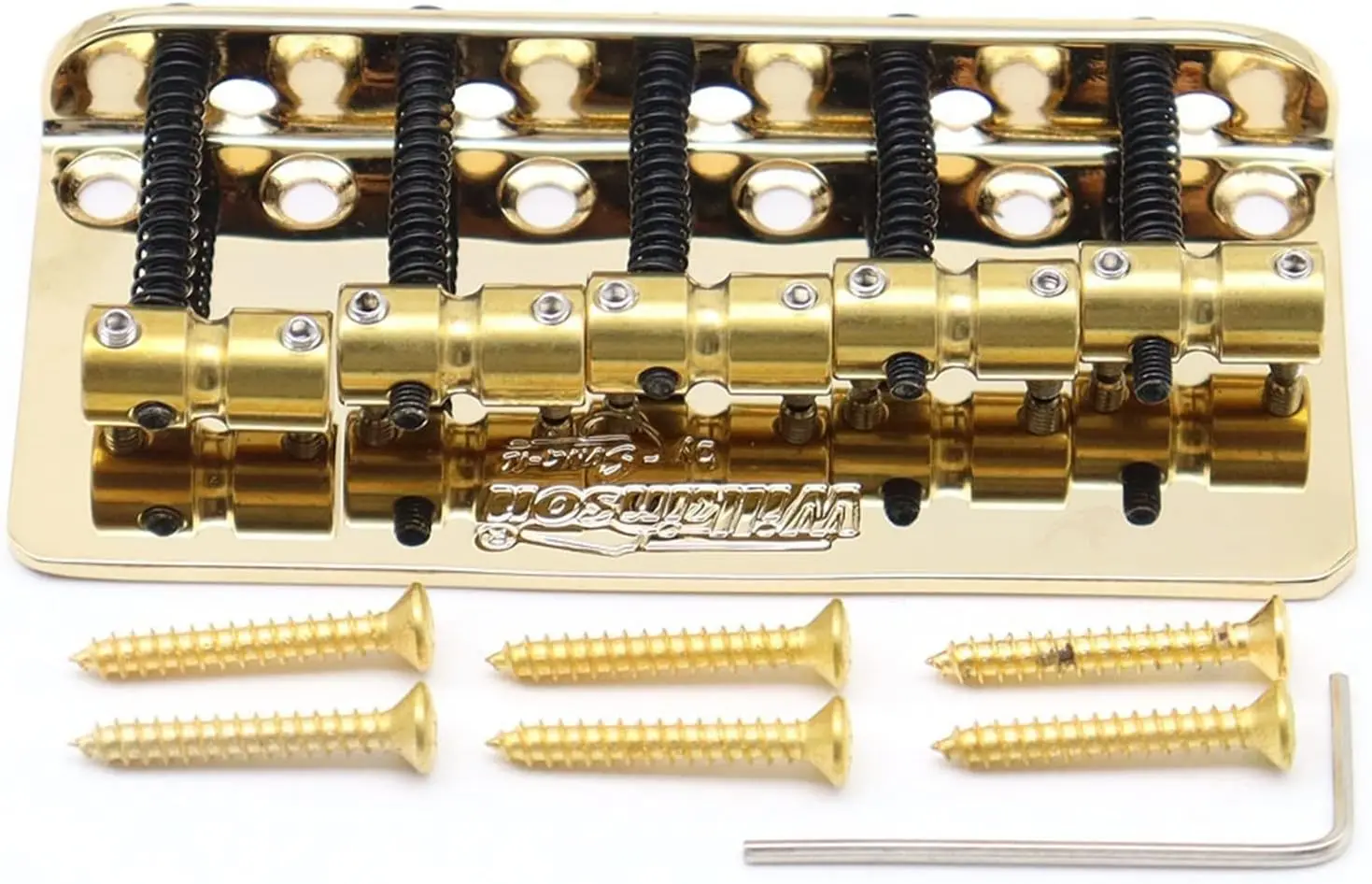 1 Set 5 String Electric Bass Guitar Bridge with Brass Saddles 3 Color Gold