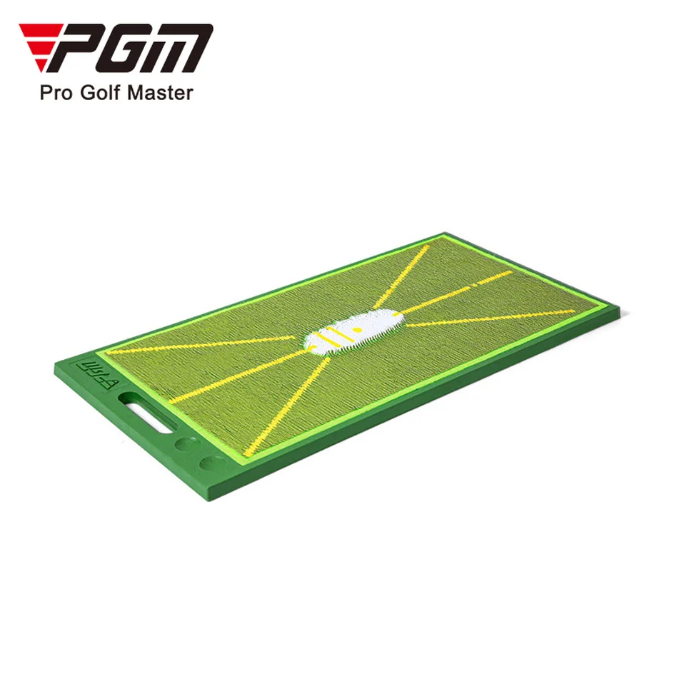 PGM DJD044 Golf Impact Mat Swing Path Detection Practice Hitting Mat with Carry Handle Ball Holders TPE Base