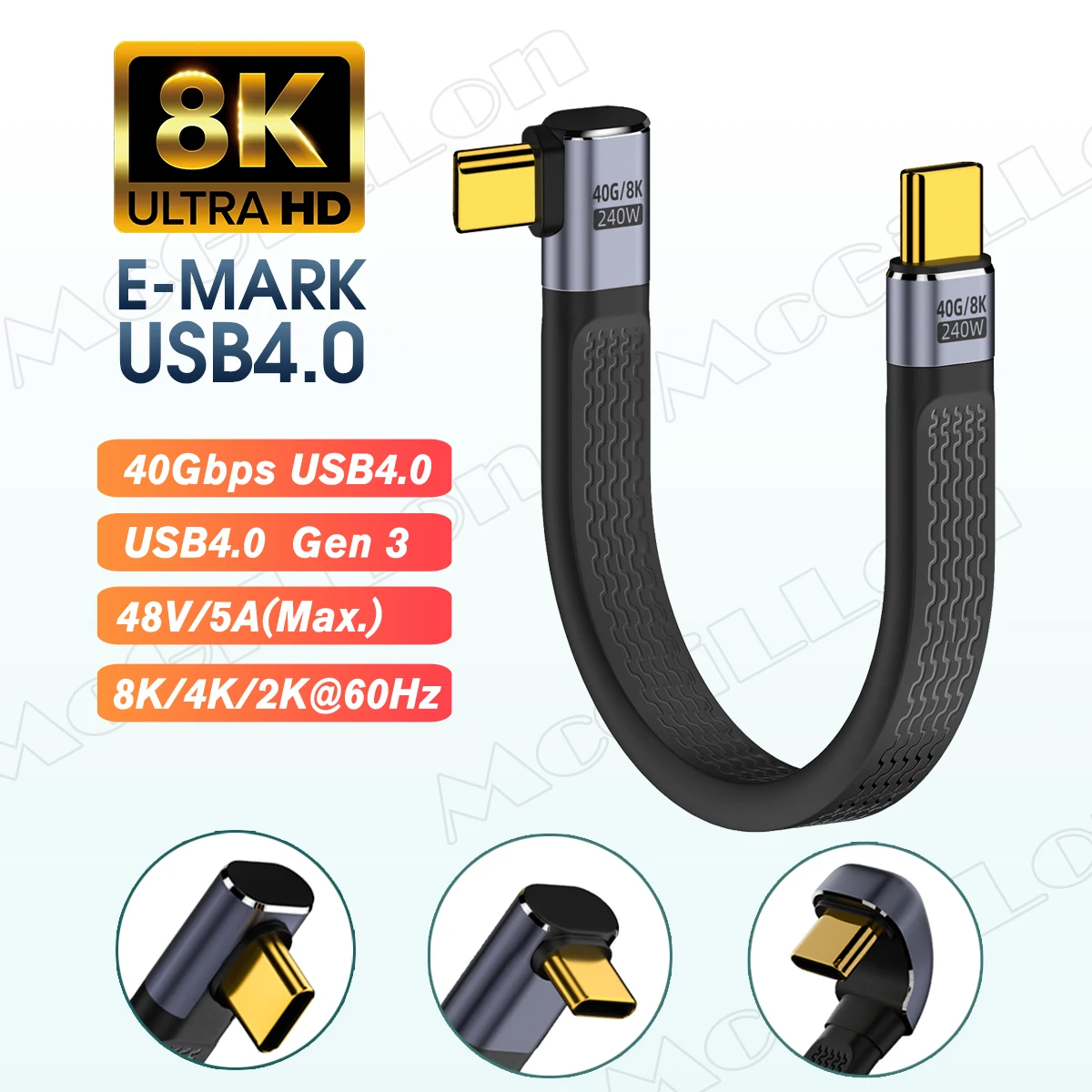 Cavo da USB C a USB tipo C da 40Gbps per MacBook Pro ricarica rapida USB 4.0 Gen3 240W PD ricarica rapida per Samsung Xiaomi Charge Cabel