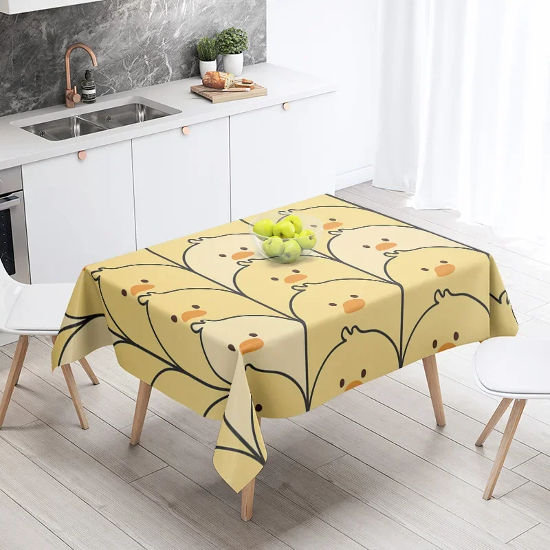 Home tablecloths dining decoration rectangular table accessories waterproof cloth Anti-stain Modern simple cute animal funny