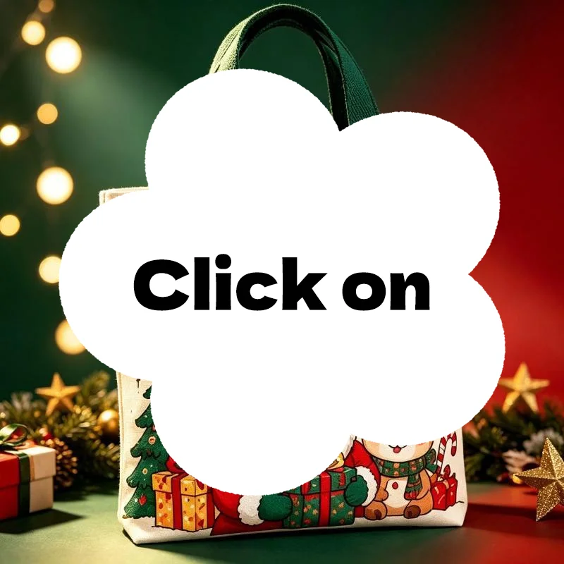 1Pcs Cartoon Santa Xmas Tree Canvas Gift Bag Handheld Christmas Party Decor