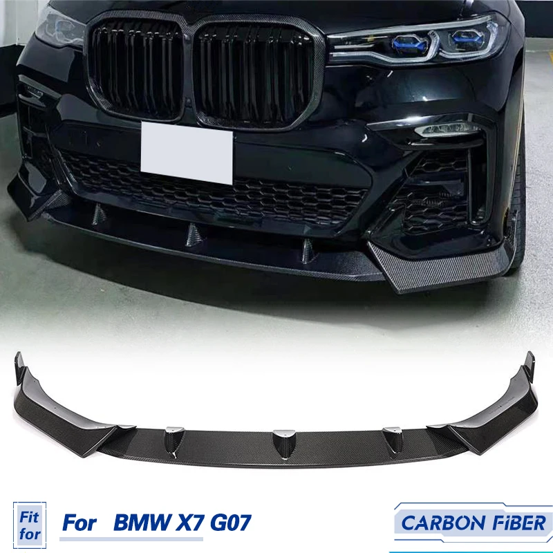 

Car Front Bumper Lip Spoiler Carbon Fiber For BMW X7 G07 M Sport Utility 2019-2022 Front Lip Chin Aprons Splitters Body Kit