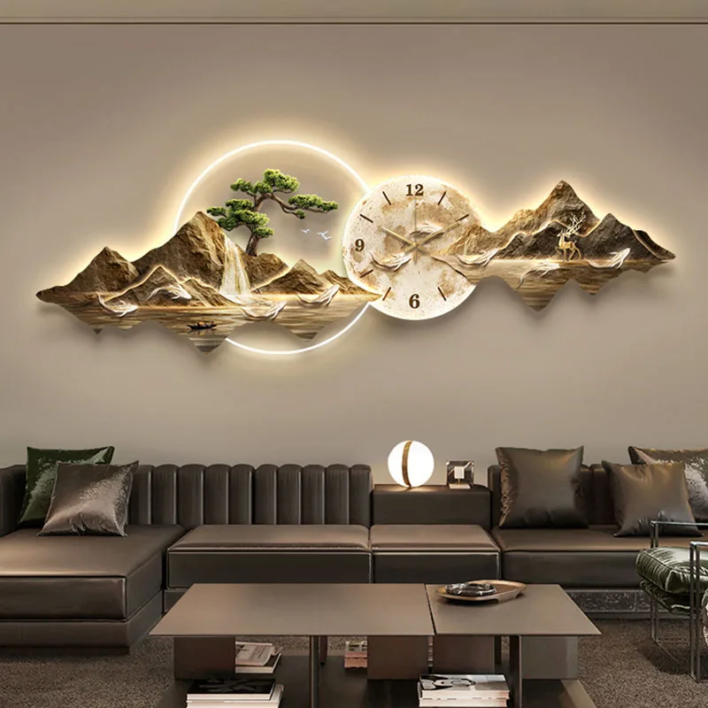 Living Room Wall Clocks Art Mural Luxury Large Aesthetic Modern Wall Watch Creative Large Silent Reloj De Pared Home Decoration view 5